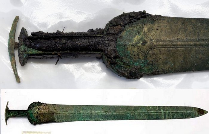 A 1.3 kg Heavy Bronze Sword Unearthed On Funen Island, Denmark