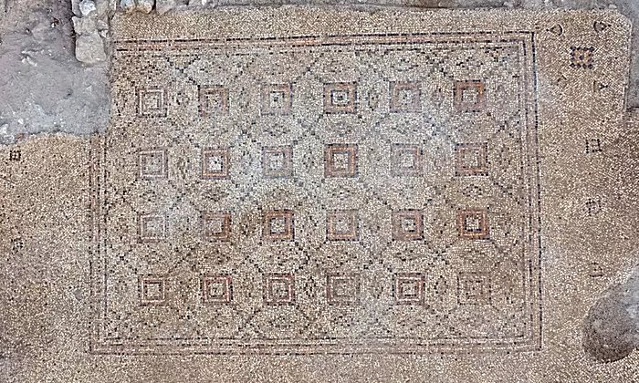 A 1,600-year-old mosaic on display in Yavne