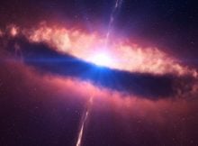 A quasar - the most luminous persistent source of light in the universe (NASA provided elements of this image)