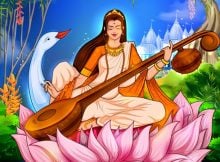 Saraswati - Hindu Goddess Of Knowledge, Learning And Vedic Symbol Of Speech, Vach