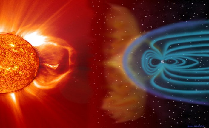 When the Sun evolves to become a red giant star, the Earth may be swallowed by our star's atmosphere, and with a much more unstable solar wind, even the resilient and protective magnetospheres of the giant outer planets may be stripped away. CREDIT Credit: MSFC / NASA