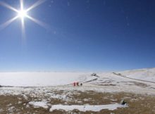 Freshwater lakes on the Tibetan Plateau act like lenses that accumulate heat from solar radiation