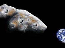 An artist impression of a close flyby of the metal-rich near-Earth asteroid 1986 DA. Astronomers using the NASA Infrared Telescope Facility have confirmed that the asteroid is made of 85% metal. Credit: Addy Graham/University of Arizona