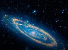 Gravitational 'kick' may explain the strange shape at the center of Andromeda