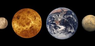 The four terrestrial planets: Mercury, Venus, Earth and Mars. Credit: NASA/Lunar and Planetary Institute