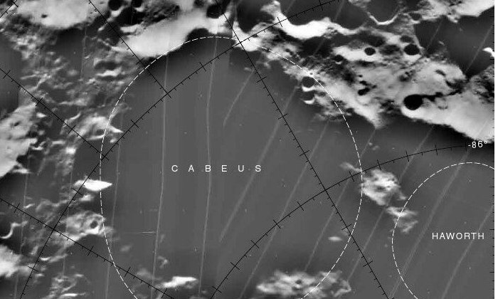 SwRI scientists joined a team that reanalyzed and modeled materials ejected by an impact into the Moon's Cabeus crater a decade ago. The new findings suggest that volatile materials in the permanently shaded region near the lunar south pole were likely delivered by a comet. Credit: USGS