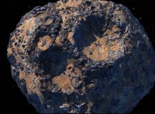 An artist's rendering of Psyche, the largest of the metal-rich asteroids in the solar system. Credit: NASA/JPL-Caltech/ASU