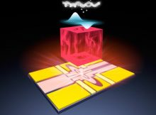 An illustration of the qubit platform made of a single electron on solid neon. Researchers froze neon gas into a solid at very low temperatures, sprayed electrons from a light bulb onto the solid and trapped a single electron there to create a qubit. Credit: Dafei Jin/Argonne National Laboratory