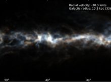 Atomic hydrogen emission towards a portion of the outer Milky Way's disk. Credit: HI4PI survey; J. D. Soler, INAF