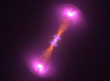 A neutron star merger. Credit: NASA's Goddard Space Flight Center/CI Lab