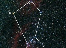 The constellation Orion, Betelgeuse is marked with Alpha. Credit: Markus Mugrauer