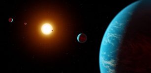 Artist's impression of a five exoplanet system. Credit: NASA/JPL-Caltech