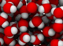 Molecular simulation results showing how water molecules move and structure around one another in the high density liquid phase. Credit: Georgia Tech