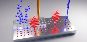 Controlled generation of single-photon emitters in silicon by broad-beam implantation of ions through a lithographic mask and by a scanned focused ion beam. Symbolically shown: the emission of two single photons.