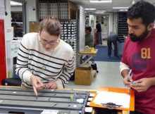 USU geophysicist Srisharan Shreedharan, right, aboard the IODP research vessel JOIDES Resolution near New Zealand. Shreedharan and colleagues published findings from data collected on the ocean expedition in "Science" on Feb. 17, 2023. (Courtesy TAMU)