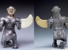 Unusual winged half-human and half-animal creature. Image credit: Miho Museum