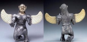 Unusual winged half-human and half-animal creature. Image credit: Miho Museum