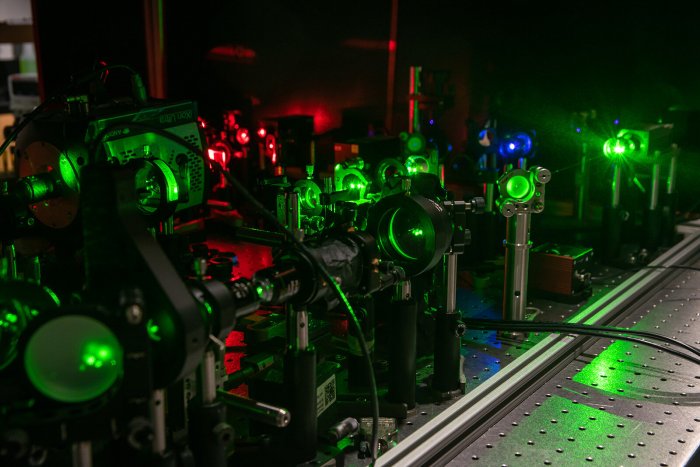 The quantum microscopy by coincidence (QMC) apparatus. Credit: Caltech