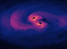 Illustration of a supermassive black hole binary. Credit: NASA's Goddard Space Flight Center/Scott Noble