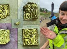 Mysterious Tiny 1,400-Year-Old Gold Foil Figures Found In Pagan Temple