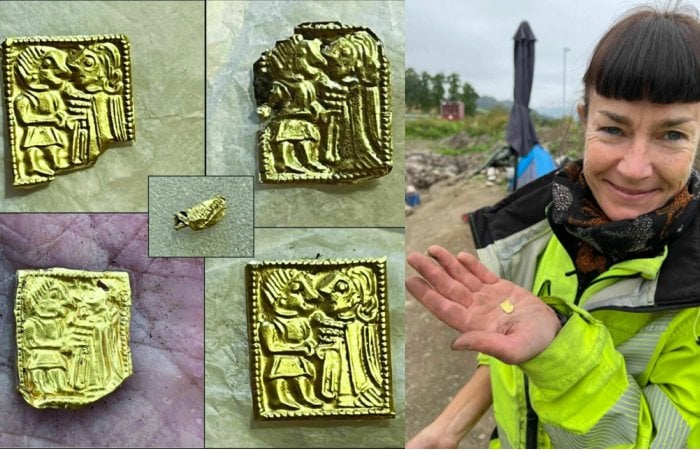 Mysterious Tiny 1,400-Year-Old Gold Foil Figures Found In Pagan Temple