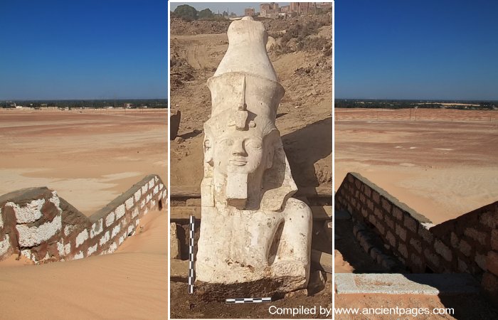 Huge Statue Of Pharaoh Ramesses II Unearted In The Ancient City Of Hermopolis