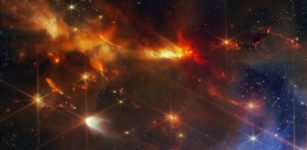 Serpens Nebula: First Image Of Aligned Jets From Newborn Stars -Thanks Webb